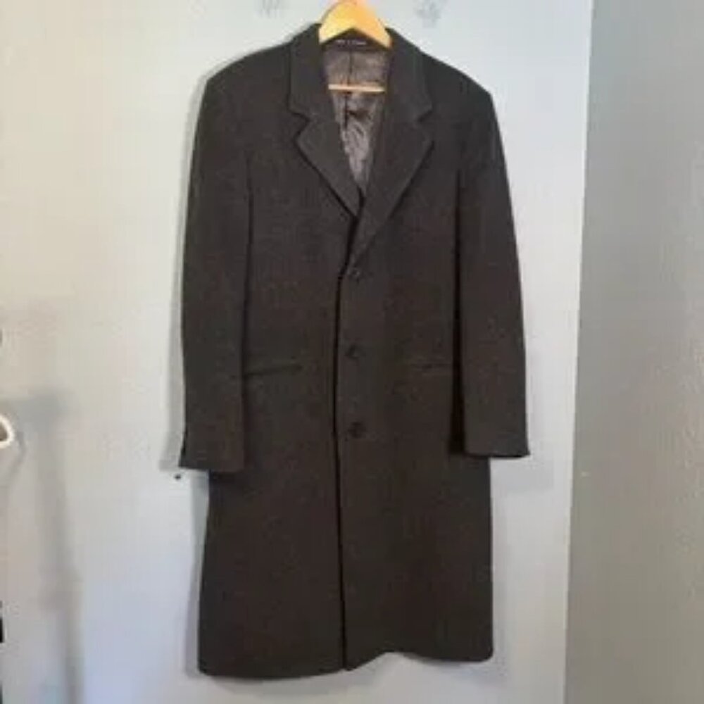 Kuppenheimer Men's Grey Wool Cashmere Long Overcoat - Picture 6 of 10